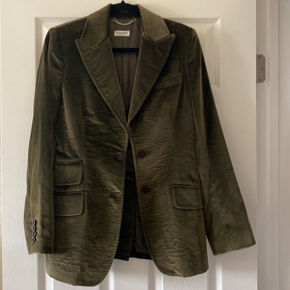 Agnona olive green velvet blazer - Picture 3 of 3